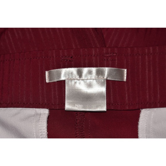 NIKE GOLF $78 Dri-Fit Flat Front‎ Burgundy Stripe Golf Short Size 10 - Picture 4 of 4